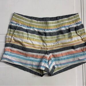 Colorful Striped High Waist Women's Shorts